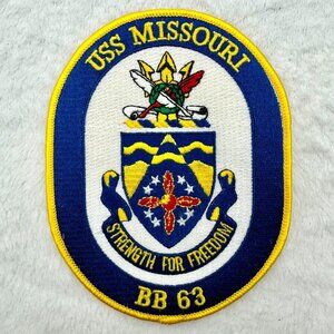 Vintage USS Missouri BB 63 Battleship Strength For Freedom Navy 5.5" Patch
